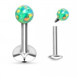 Piercing micro-labret 93 - Opale vert-pomme
