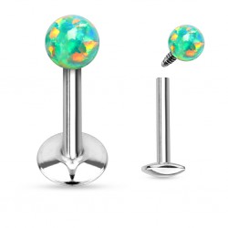 Piercing micro-labret 93 - Opale vert-pomme