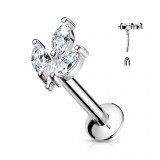 Piercing micro-labret 24 - Pétales gris