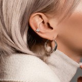 Piercing micro-labret 75 - Feuille grise trois zircones
