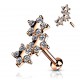 Piercing micro-labret 77 - Trois fleurs roses