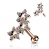 Piercing micro-labret 77 - Trois fleurs roses