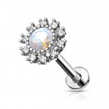 Piercing micro-labret 133 - PVD fleur gem aurora