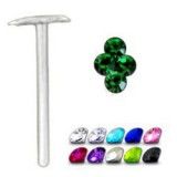 Piercing nez pliable 0.5mm 02 - 4 strass
