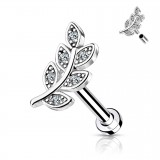 Piercing micro-labret 136 - Feuille grise