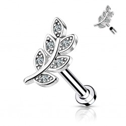 Piercing micro-labret 136 - Feuille grise