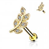 Piercing micro-labret 136 - Feuille jaune