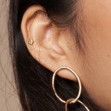 Piercing micro-labret 137 - Patte de chat grise