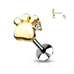 Piercing micro-labret 137 - Patte de chat jaune