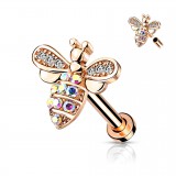 Piercing micro-labret 138 - Abeille rose