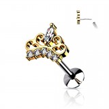 Piercing micro-labret 139 - Couronne A jaune