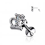 Piercing micro-labret 140 - Couronne grise B