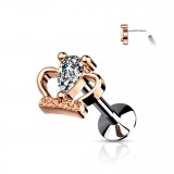 Piercing micro-labret 140 - Couronne rose B