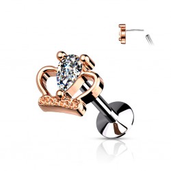 Piercing micro-labret 140 - Couronne rose B