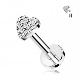 Piercing micro-labret 142 - Coeur deluxe gris