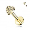 Piercing micro-labret 142 - Coeur deluxe jaune