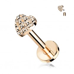 Piercing micro-labret 142 - Coeur deluxe rose