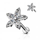 Piercing micro-labret 145 - Fleur deluxe grise