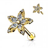 Piercing micro-labret 145 - Fleur deluxe jaune