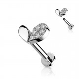 Piercing micro-labret 148 - Deux pétales gris