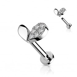 Piercing micro-labret 148 - Deux pétales gris