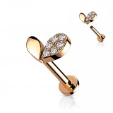Piercing micro-labret 148 - Deux pétales roses