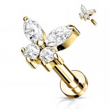 Piercing micro-labret 150 - Papillon jaune