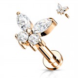 Piercing micro-labret 150 - Papillon rose