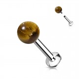 Piercing micro-labret 151 - Boule en oeil de tigre