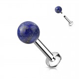 Piercing micro-labret 151 - Boule en sodalite bleue
