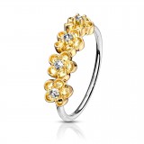 Anneau 0.8mm 32 - Quatre petites fleurs jaunes