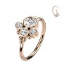 Anneau 0.8mm 33 - Rose quatre cristaux ronds