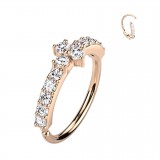 Anneau 0.8mm 34 - Rose ligne de cristal transparents