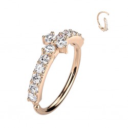 Anneau 0.8mm 34 - Rose ligne de cristal transparents