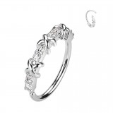 Anneau 0.8mm 35 - Gris criss cross et cristaux