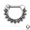 Piercing septum, oreille 05 - Onze strass noirs
