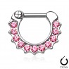Piercing septum, oreille 05 - Onze strass roses