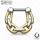 Piercing septum, oreille 07 - Chaine grise et jaune