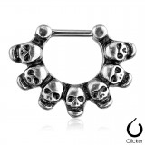 Piercing septum, oreille 11 - Crânes gris