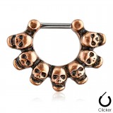 Piercing septum, oreille 11 - Crânes roses