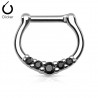 Piercing septum, oreille 13 - Cinq petits zircones noirs