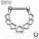 Piercing septum, oreille 14 - Coeurs hauts et bas gris
