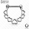 Piercing septum, oreille 14 - Coeurs hauts et bas gris