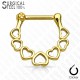 Piercing septum, oreille 14 - Coeurs hauts et bas jaune