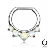Piercing septum, oreille 15 - Zircones opalites transparents