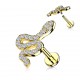 Piercing micro-labret 154 - Serpent multistrass jaune