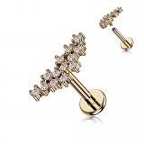 Piercing micro-labret 158 - Constellation rose multistrass