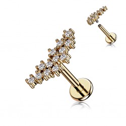 Piercing micro-labret 158 - Constellation rose multistrass