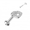 Piercing micro-labret 161 - Lèvre grise multistrass