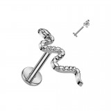 Piercing micro-labret 163 - Titane serpent gris